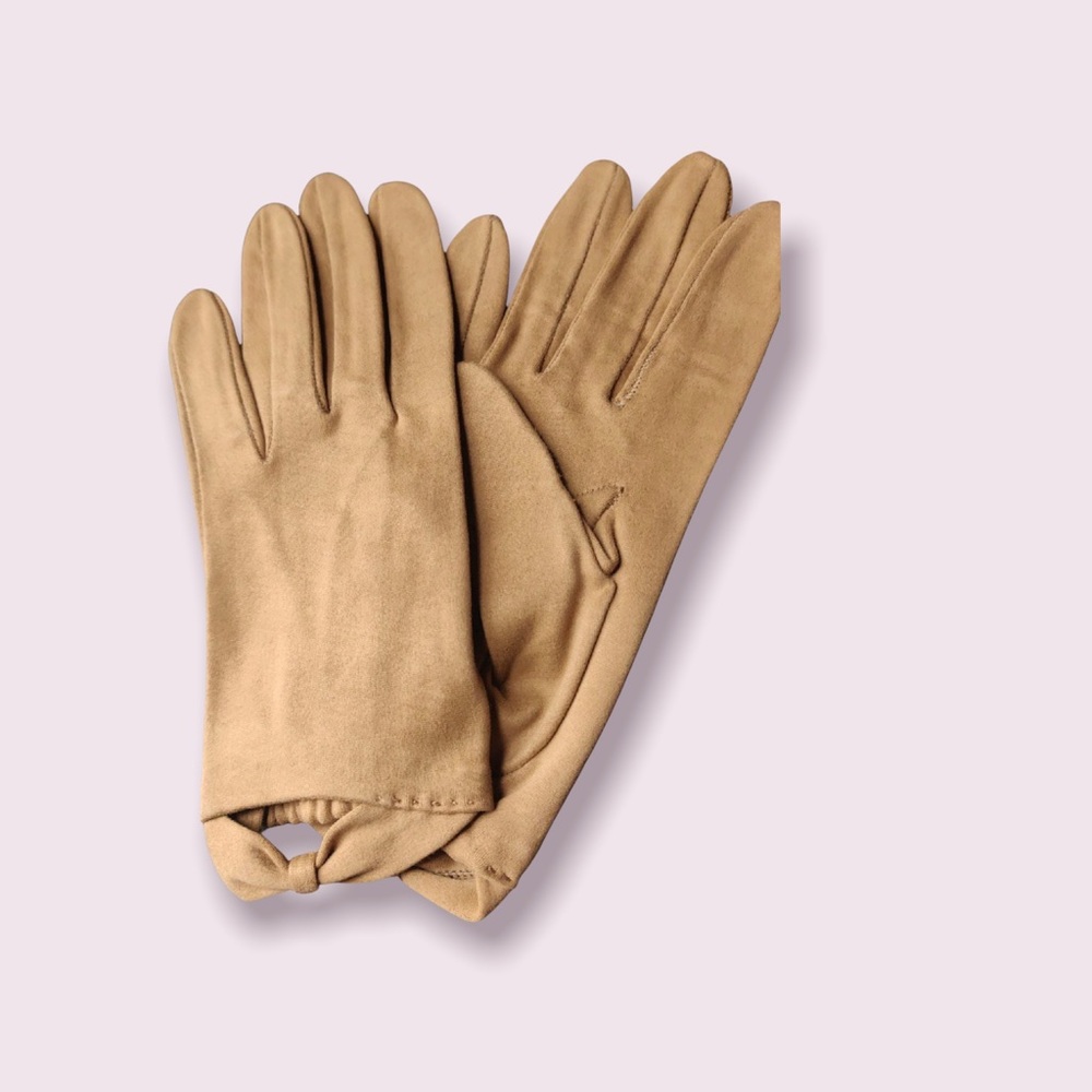 Tan Vintage Cotton Christian Dior Gloves (small/xs fit)